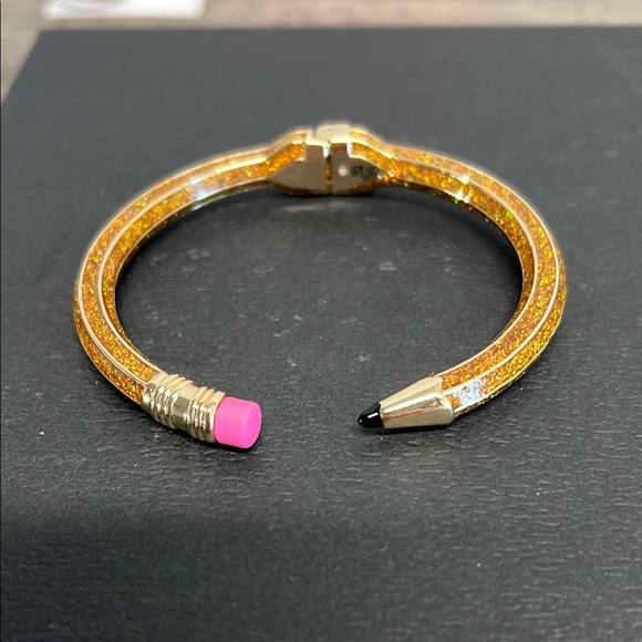 Betsey Johnson | Gold Pencil Bracelet & Earrings Set ✏️🍎 - Picture 9 of 9